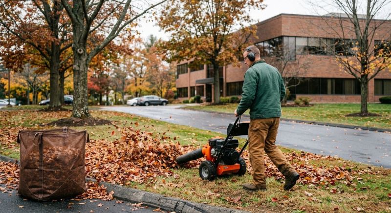 Commercial Fall Lawn Cleanup