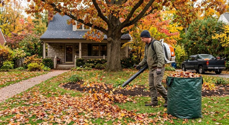 Commercial Fall Lawn Cleanup