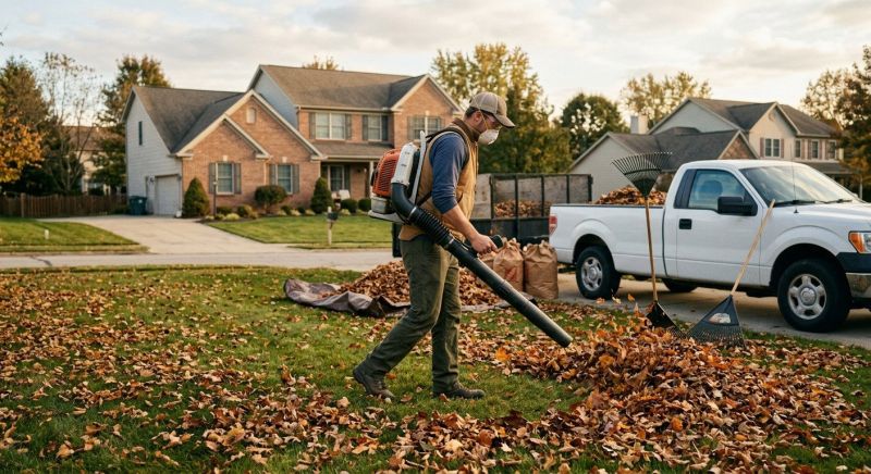 Commercial Fall Lawn Cleanup
