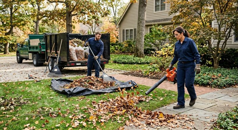Commercial Fall Lawn Cleanup